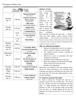 6 Sunday In Ordinary Time Wisdom of God Why use offering