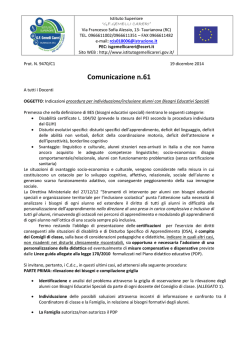 Indicazioni procedura per individuazione/inclusione alunni con