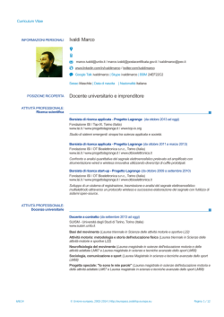 Curriculum Vitae - CampusNet - Universit&agrave; degli Studi di Torino