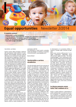 Numero 15 - Servizio per le pari opportunit&agrave;