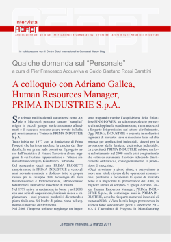 A colloquio con Adriano Gallea, Human Resources Manager