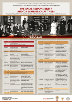 PASTORAL RESPONSIBILITY AND/OR EVANGELICAL WITNESS