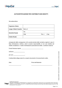 AUTOCERTIFICAZIONE PER CONTRIBUTI NON DEDOTTI