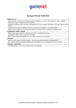 Rassegna Web del 10.06.2014