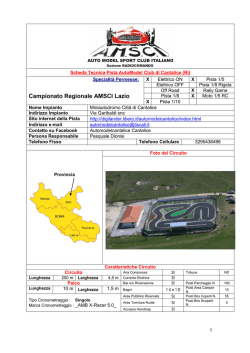 Scheda Tecnica Pista AutoModel Club di Cantalice