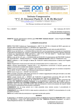 Decreto di aggiudicazione DEFINITIVA Lotto C gara PON E-1