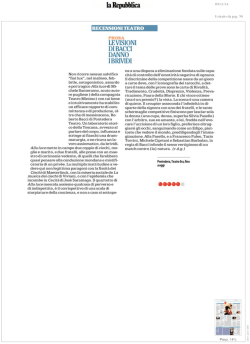 leggi le recensioni - Fondazione Pontedera Teatro