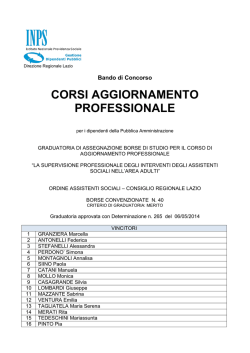 graduatoria Cap Supervisione area adulti OAS e Consiglio