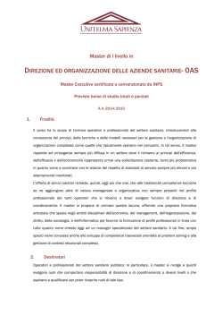 direzione ed organizzazione delle aziende sanitarie