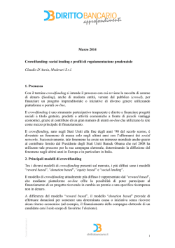 social lending e profili di regolamentazione