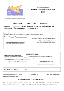 delibera approvazione PTPC - azienda sanitaria provinciale di