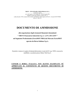 DOCUMENTO DI AMMISSIONE - Trevi Finanziaria Industriale S.p.A.