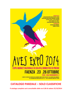 CATALOGO PARZIALE &ndash; SOLO CLASSIFICHE