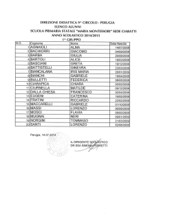 Elenco Gruppi Classi Prime Scuola Primaria sede Ciabatti a.s.2014