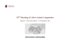 15 Meeting of Afro-Asiatic Linguistics - Università di Roma