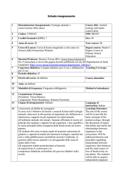 Ecologia animale e conservazione della natura