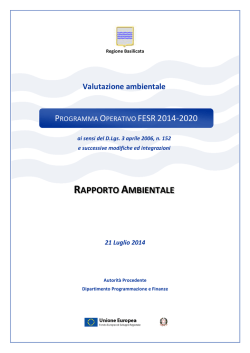 Rapporto Ambientale - PO FESR 2014-2020