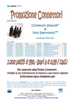 Connettori Solarlok® di Tyco ElectronicsTM