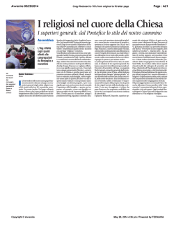 Articolo apparso su Avvenire il 29/05/2014