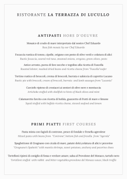 Menu Dinner - Caesar Augustus