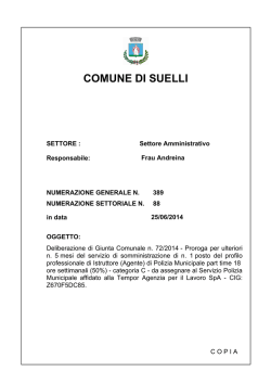 COMUNE DI SUELLI - Gazzetta Amministrativa