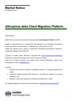 Attivazione T2S Client Migration Platform