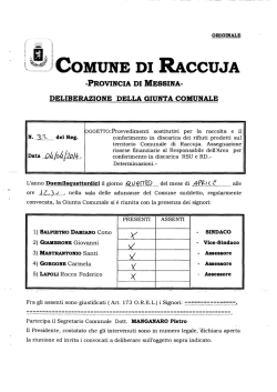 deliberazione della giunta comunale