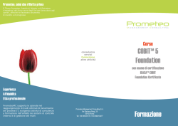 COBIT&trade; 5 Foundation - Prometeo Management Consulting