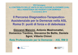 Il Percorso Diagnostico-Terapeutico-Assistenziale