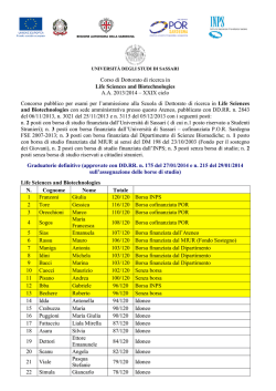 Scuola di Dottorato di ricerca in - Universit&agrave; degli Studi di Sassari