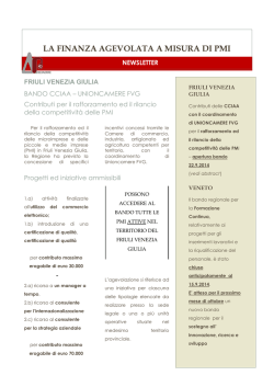 LA FINANZA AGEVOLATA A MISURA DI PMI