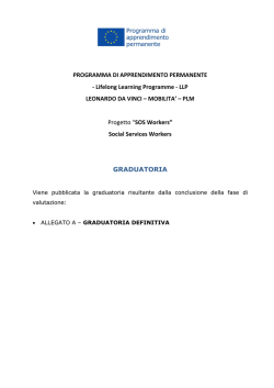 Scarica qui la graduatoria - Occupazione e Solidariet&agrave;