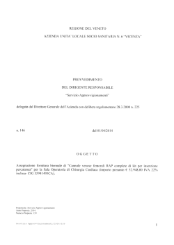REGIONE DEL VENETO AZIENDA UNITA