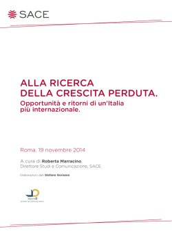 AllA ricercA dellA crescitA perdutA.