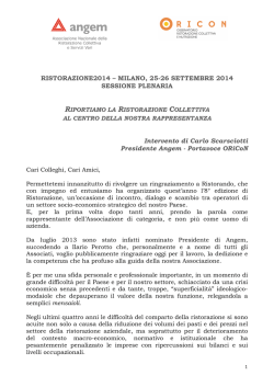 Ristorazione 2014 relazione Carlo Scarsciotti