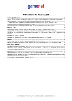 Rassegna Web del 03.02.2014