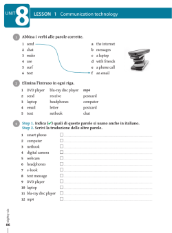 Switch On, Everybody! 2 – Unit 8 - Zanichelli online per la scuola