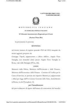 Sentenza Tar Tripoli - Il blog di Stefano Montanari