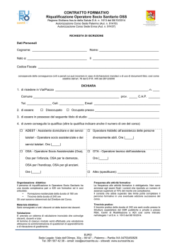 CONTRATTO FORMATIVO Riqualificazione Operatore