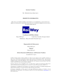 Azionista Venditore Rai - Radiotelevisione italiana S.p.A.