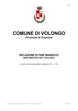 RELAZIONE DI FINE MANDATO