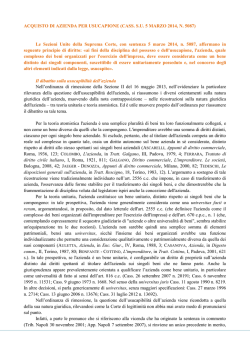 Sentenza Cassazione Sezioni Unite 5087 05/03/2014