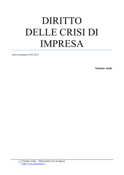 DIRITTO DELLE CRISI DI IMPRESA
