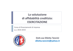 2014_10_16_lezione ESERCITAZIONE ISTRUTTORIA DI FIDO