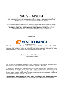 NOTA DI SINTESI