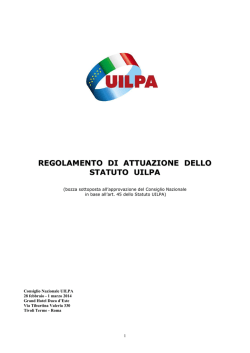 il Regolamento di attuazione dello Statuto