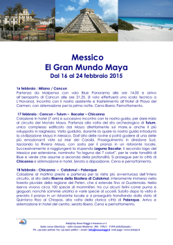 Messico El Gran Mundo Maya dal 16 al 24 febbraio