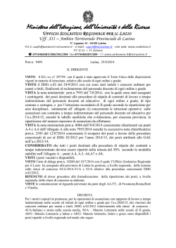 Ripartizione posti - Gilda degli Insegnanti di Latina