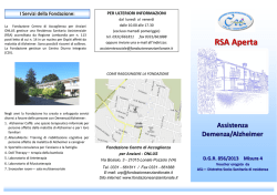 Brochure RSA Aperta - Fondazione Centro di Accoglienza per Anziani