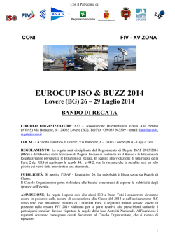 EurocupIsoBuzz2014-bando - Associazione Velica Alto Sebino